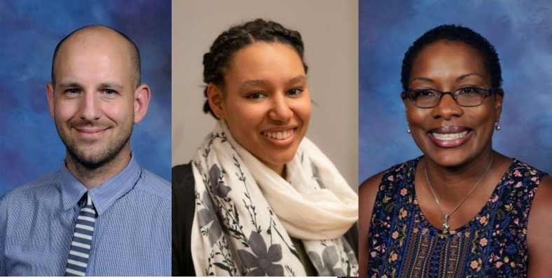 Baker Teacher Leader Center Seed Grant project collaborators (from Left to Right: Alexei Lalagos, Amira Nash, Carmen Gwenigale)
