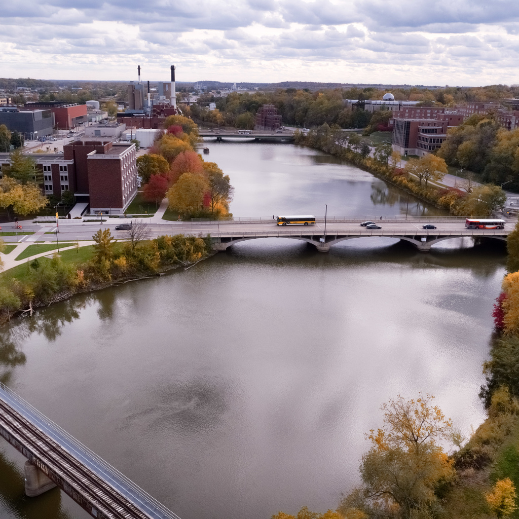 Hubbard Park and Iowa River Drone