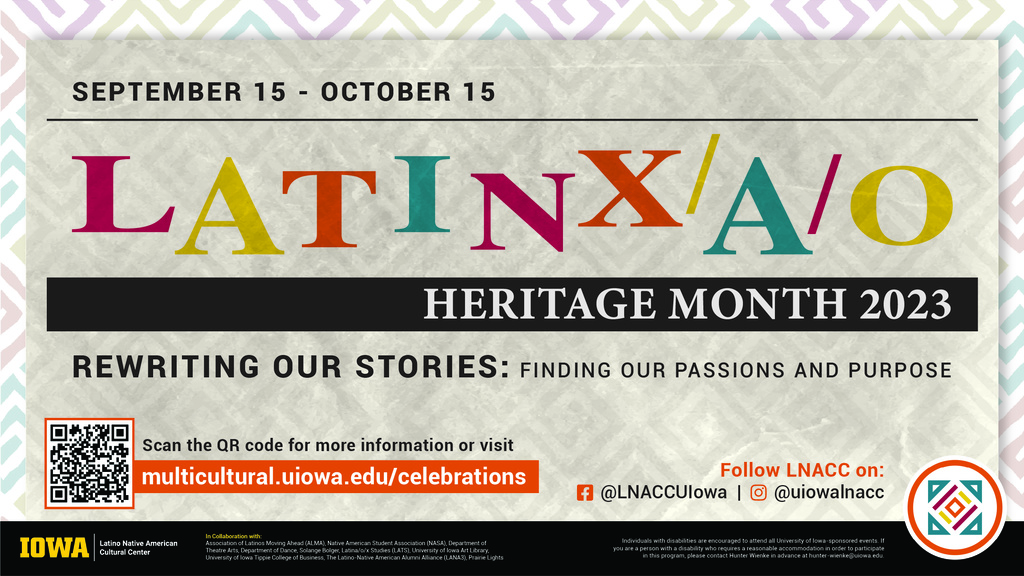 2023 Latinx-a-o Heritage Month graphic