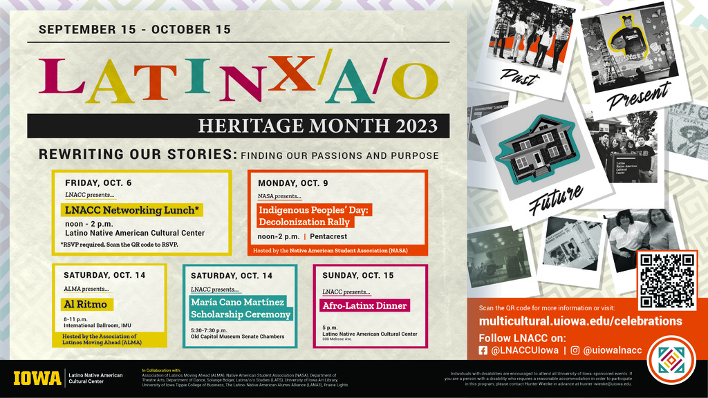 2023 Latinx-a-o Heritage month schedule 3